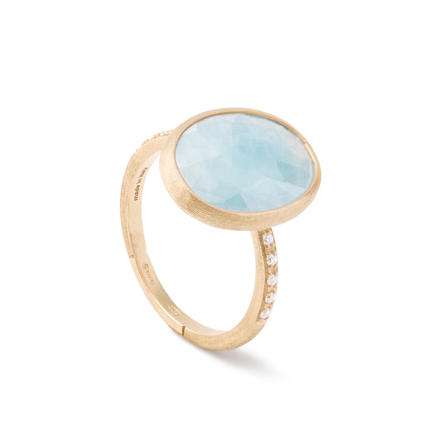 Anello con acquamarina e diamanti